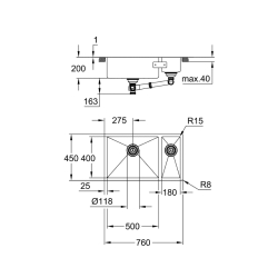 Grohe K700 Tezgahaltı Paslanmaz Çelik Eviye - 31575Sd1 - 2