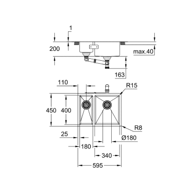 Grohe K700 Tezgahaltı Paslanmaz Çelik Eviye - 31576Sd1 - 2