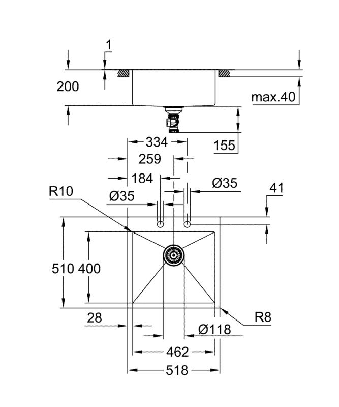 Grohe K800 Paslanmaz Çelik Eviye - 31583Sd1 - 3