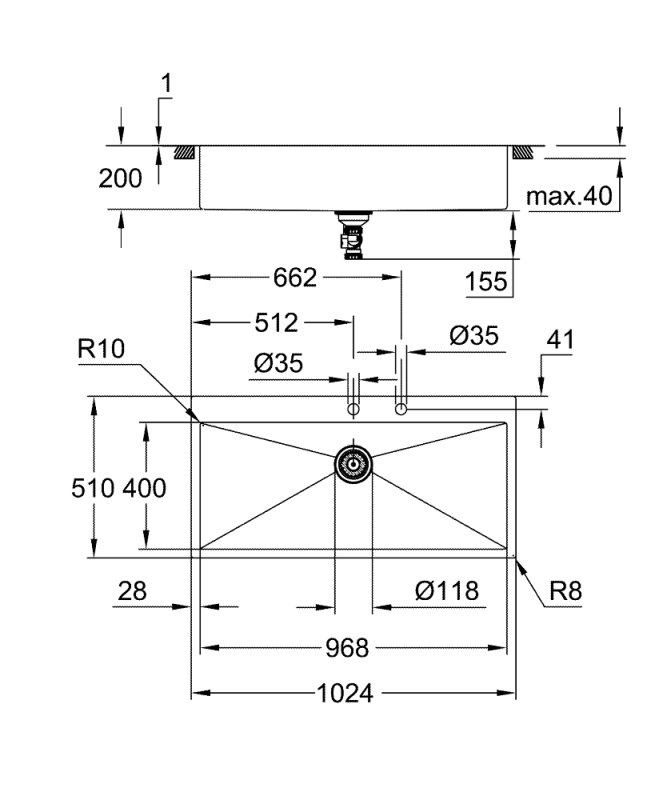 Grohe K800 Paslanmaz Çelik Eviye - 31586Sd1 - 3