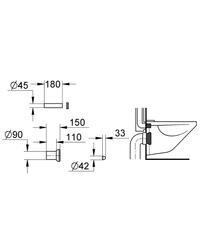 Grohe Klozet Giriş Ve Çıkış Bağlantı Seti - 37311K00 - 3
