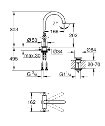 Grohe Lavabo Bataryası Atrio L-Boyut Brushed Hard Graphite - 21144AL0 - 3