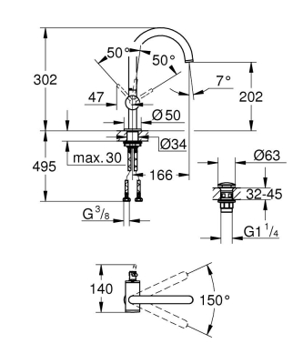 Grohe Lavabo Bataryası Atrio L Boyut Warm Sunset - 24362DA0 - 3