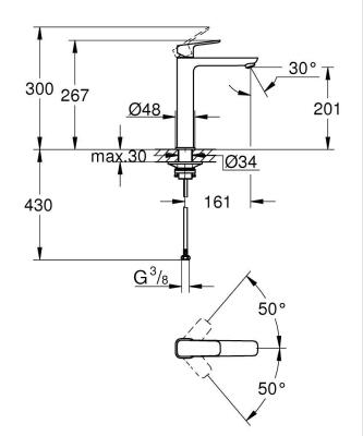 Grohe Lavabo Bataryası Cubeo XL-Boyut Krom – 1017290000 - 3
