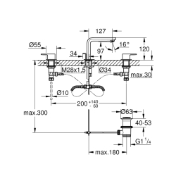 Grohe Lineare 3 Delikli Lavabo Bataryası 1/2