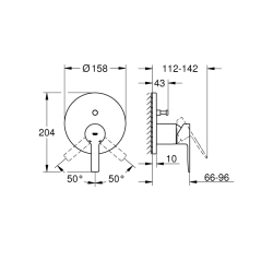 Grohe Lineare Ankastre Banyo/Duş Bataryası - 24064001 - 2