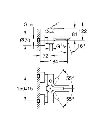Grohe Lineare Tek Kumandalı Banyo Bataryası - 33849Al1 - 5