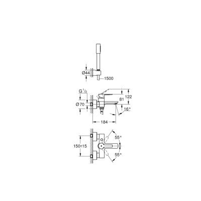 Grohe Lineare Tek Kumandalı Banyo Bataryası - 33850001 - 2