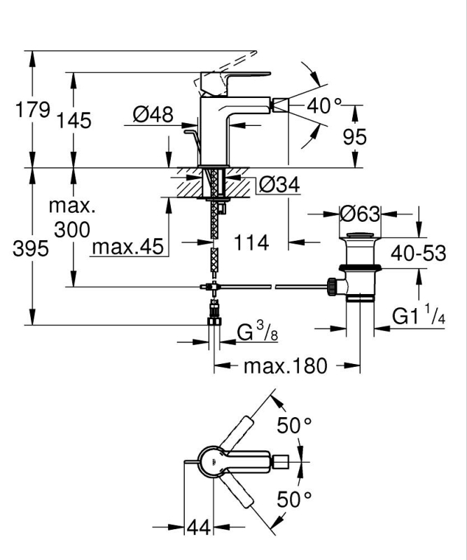 Grohe Lineare Tek Kumandalı Bide Bataryası
S-Boyut - 33848001 - 3