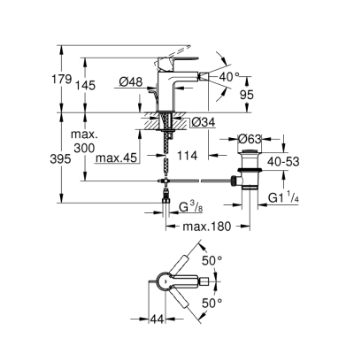 Grohe Lineare Tek Kumandalı Bide Bataryası
S-Boyut - 33848001 - 2