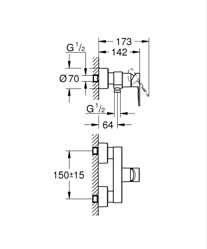Grohe Lineare Tek Kumandalı Duş Bataryası - 33865Al1 - 5