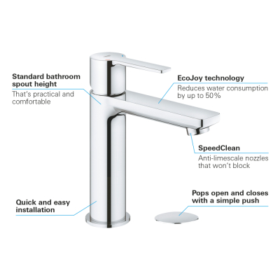 Grohe Lineare Tek Kumandalı Lavabo Bataryası
S-Boyut - 23106001 - 3