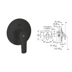 Grohe Mat Siyah Ankastre Set - 1 - 3