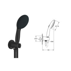 Grohe Mat Siyah Ankastre Set - 1 - 5