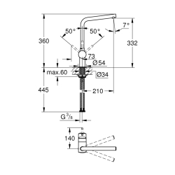 Grohe Minta Tek Kumandalı Eviye Bataryası - 31375000 - 2