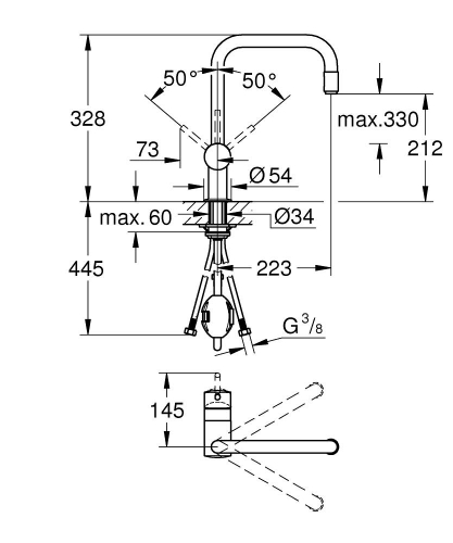 Grohe Minta Tek Kumandalı Eviye Bataryası - 32067000 - 3