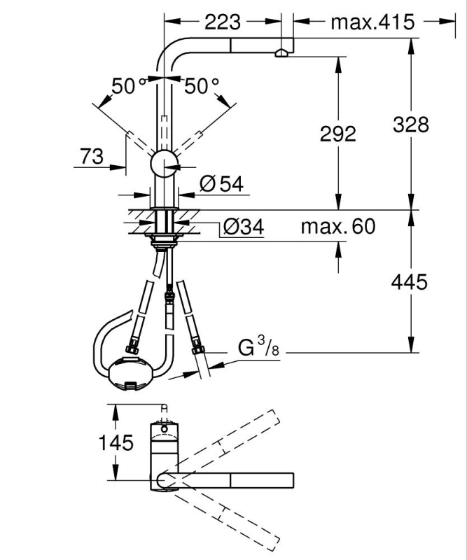 Grohe Minta Tek Kumandalı Eviye Bataryası - 32168000 - 3
