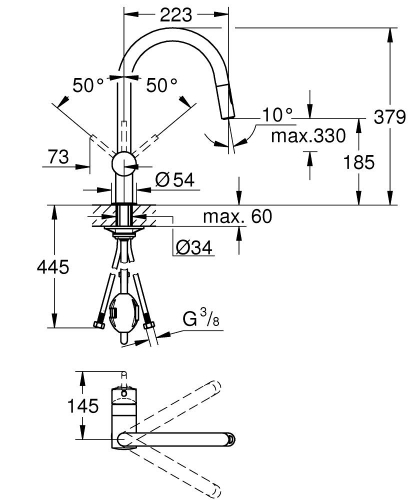 Grohe Minta Tek Kumandalı Eviye Bataryası - 32321DC2 - 4