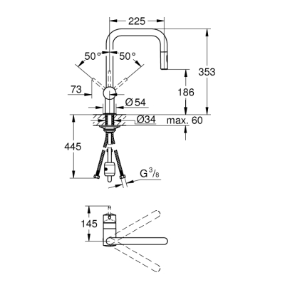 Grohe Minta Tek Kumandalı Eviye Bataryası - 32322Dl2 - 2