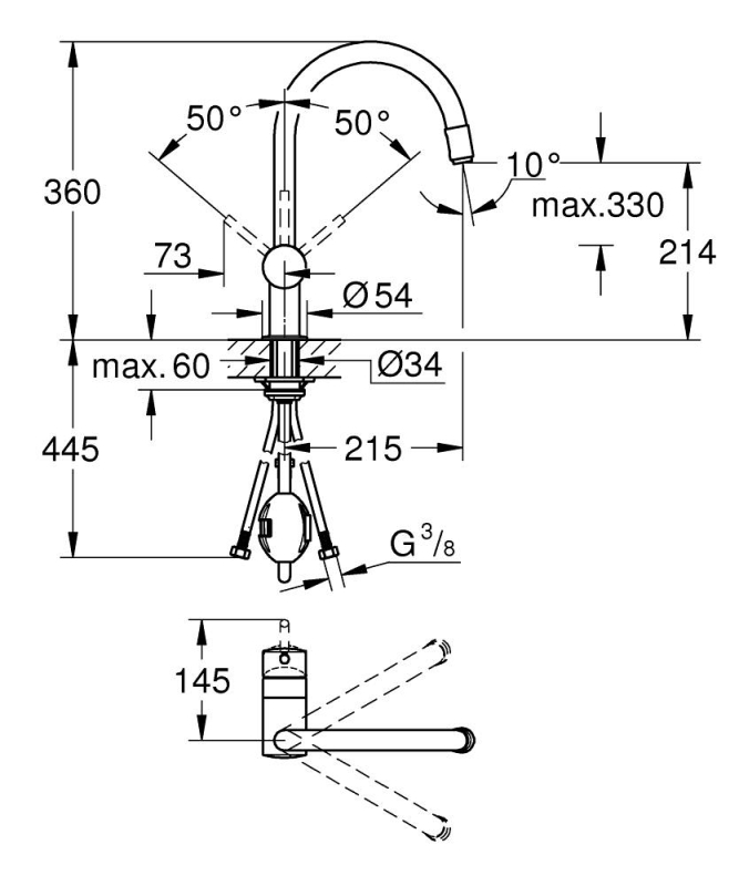 Grohe Minta Tek Kumandalı Eviye Bataryası - 32918000 - 3