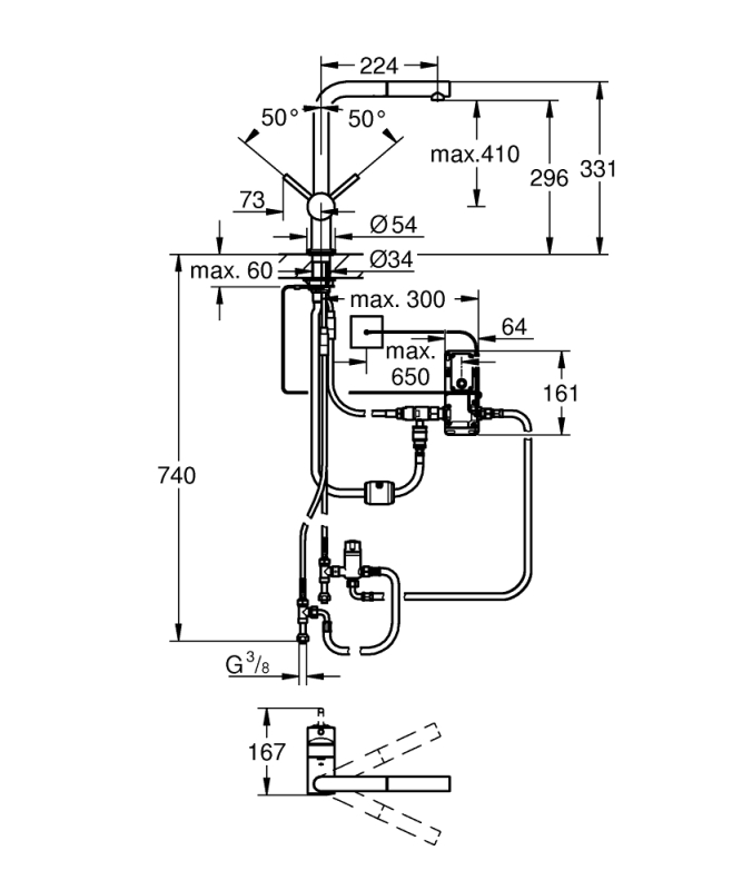 Grohe Minta Touch Elektronik Tek Kumandalı Eviye Bataryası - 31360001 - 3