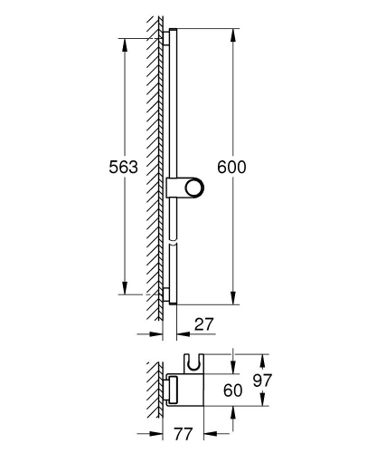 Grohe Rainshower Aqua Duş rayı, 600 mm - 1016730000 - 4