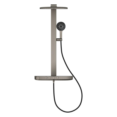 Grohe Rainshower Aqua Pure SmartControl Duş Sistemi, Duvara Monte, Termostatik Bataryalı Duş Kolonu, Fırçalı Sert Grafit - 100962AL00 - 3