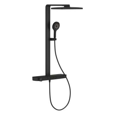 Grohe Rainshower Aqua Pure SmartControl Duş Sistemi, Duvara Monte, Termostatik Bataryalı Duş Kolonu, Hayalet Siyah - 100961KF00 - 1