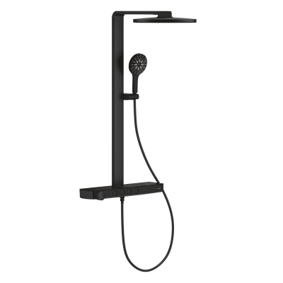 Grohe Rainshower Aqua Pure SmartControl Duş Sistemi, Duvara Monte, Termostatik Bataryalı Duş Kolonu, Hayalet Siyah - 100964KF00 - 1