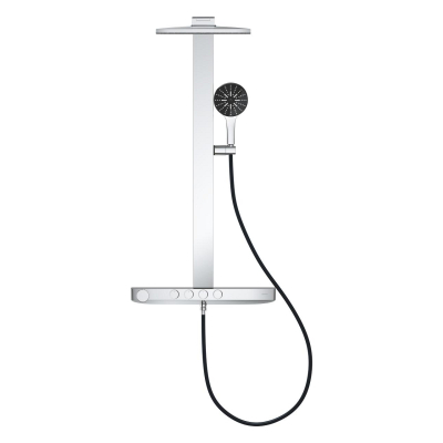 Grohe Rainshower Aqua Pure SmartControl Duş Sistemi, Duvara Monte, Termostatik Bataryalı Duş Kolonu, Siyah-Krom - 101680KI00 - 3