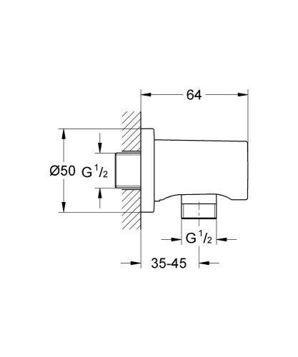 Grohe Rainshower Askılı Duş Çıkış Dirseği - 27057Da0 - 4