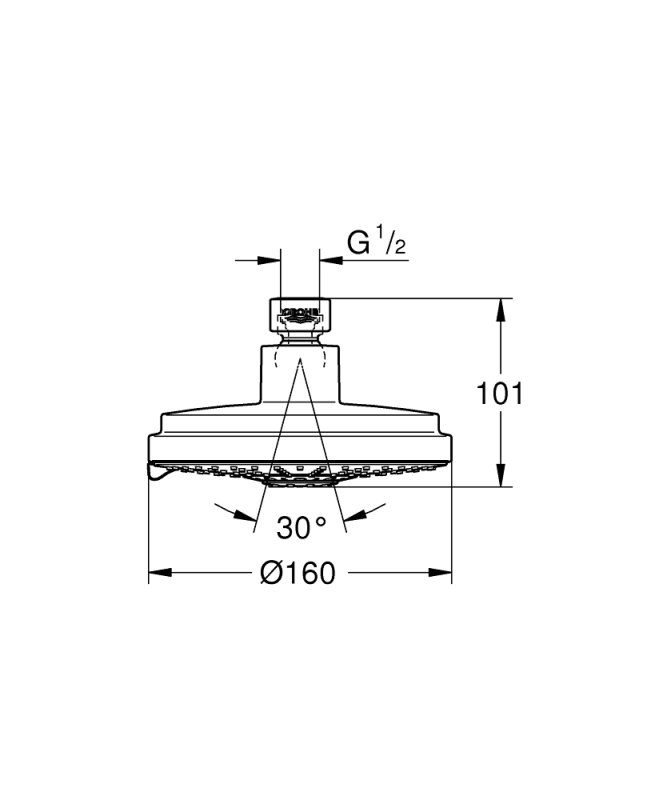 Grohe Rainshower Cosmopolitan 160 Tepe Duşu 4 Akışlı - 27134000 - 3