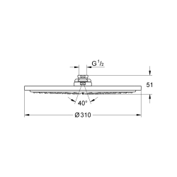 Grohe Rainshower Cosmopolitan 310 Tepe Duşu 1 Akışlı - 27477000 - 2