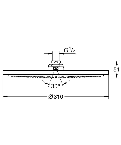 Grohe Rainshower Cosmopolitan 310 Tepe Duşu 1 Akışlı - 27478000 - 6
