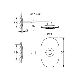 Grohe Rainshower Duo 360 Tepe Duşu Seti 450 Mm, 2 Akışlı - 26254000 - 2