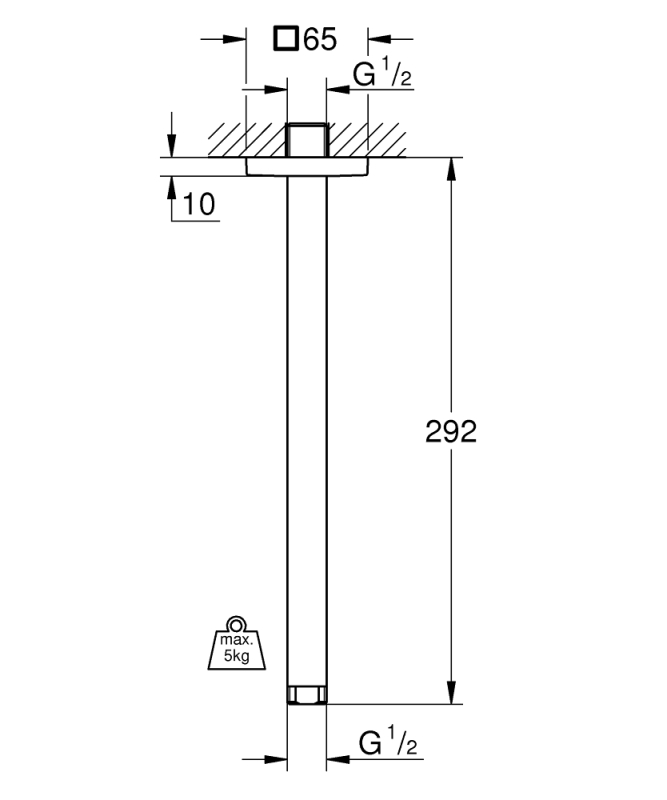 Grohe Rainshower Duş Başlığı Dirseği 292 Mm - 27484000 - 3