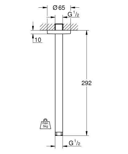 Grohe Rainshower Duş Başlığı Dirseği 292 Mm - 28497000 - 3
