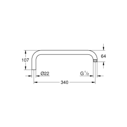 Grohe Rainshower Duş Başlığı Dirseği 340 Mm - 14014000 - 2