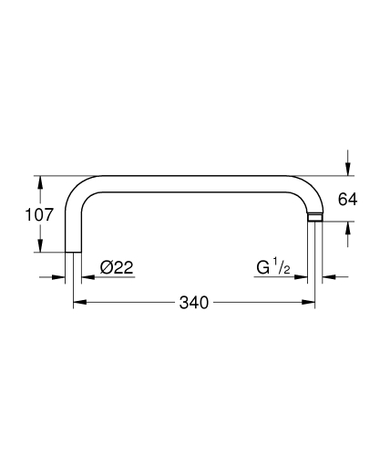 Grohe Rainshower Duş Başlığı Dirseği 340 Mm - 14014000 - 3