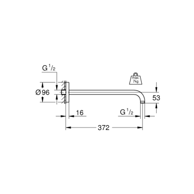 Grohe Rainshower Duş Başlığı Kolu 378 Mm - 28982000 - 2