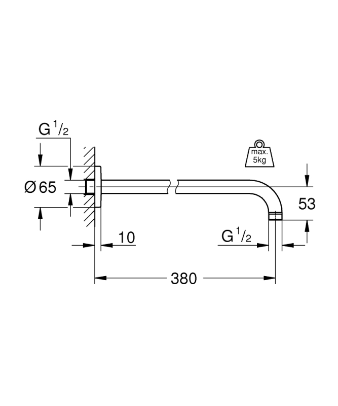 Grohe Rainshower Duş Başlığı Kolu 380 Mm - 28361000 - 3