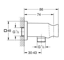 Grohe Rainshower Duş Çıkış Dirseği 1/2'' Tutucu İle - 26659DA0 - 2