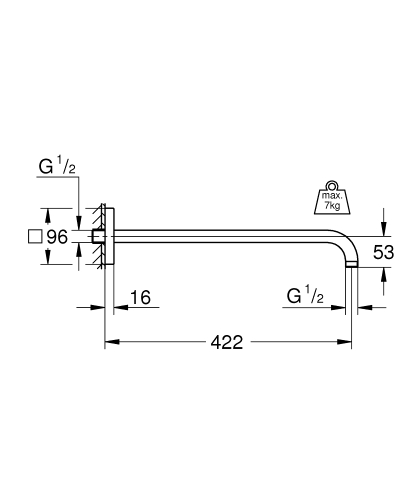 Grohe Rainshower Duş Kolu 422 Mm - 26145000 - 3