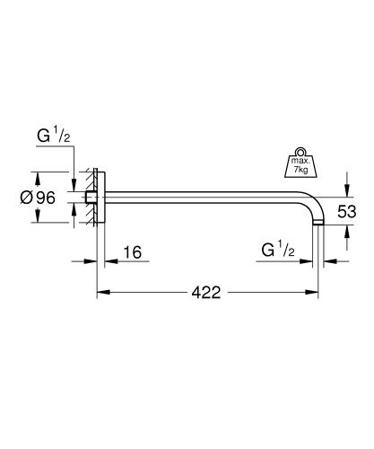 Grohe Rainshower Duş Kolu 422 Mm - 26146000 - 3