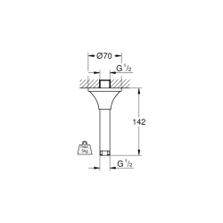 Grohe Rainshower Grandera Duş Başlığı Dirseği 142 Mm - 27978000 - 2