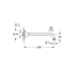 Grohe Rainshower Grandera Duş Başlığı Dirseği 285 Mm - 27986Da0 - 2