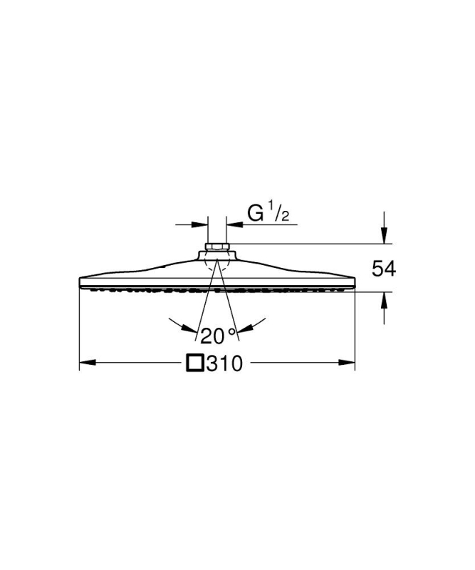 Grohe Rainshower Mono 310 Cube Tepe Duşu 1 Akışlı - 26568000 - 3