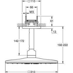 Grohe Rainshower Mono 310 Cube Tepe Duşu Seti, 2 Akışlı, Altın - 26481GL0 - 3