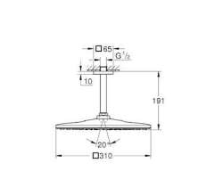 Grohe Rainshower Mono 310 Cube Tepe Duşu Seti, 31 cm, Bakır - 26566DA0 - 2