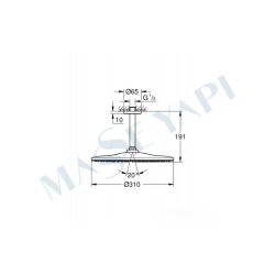 Grohe Rainshower Mono 310 Tepe Duşu Seti 142 Mm, Tek Akışlı (22122Kf0) - 4